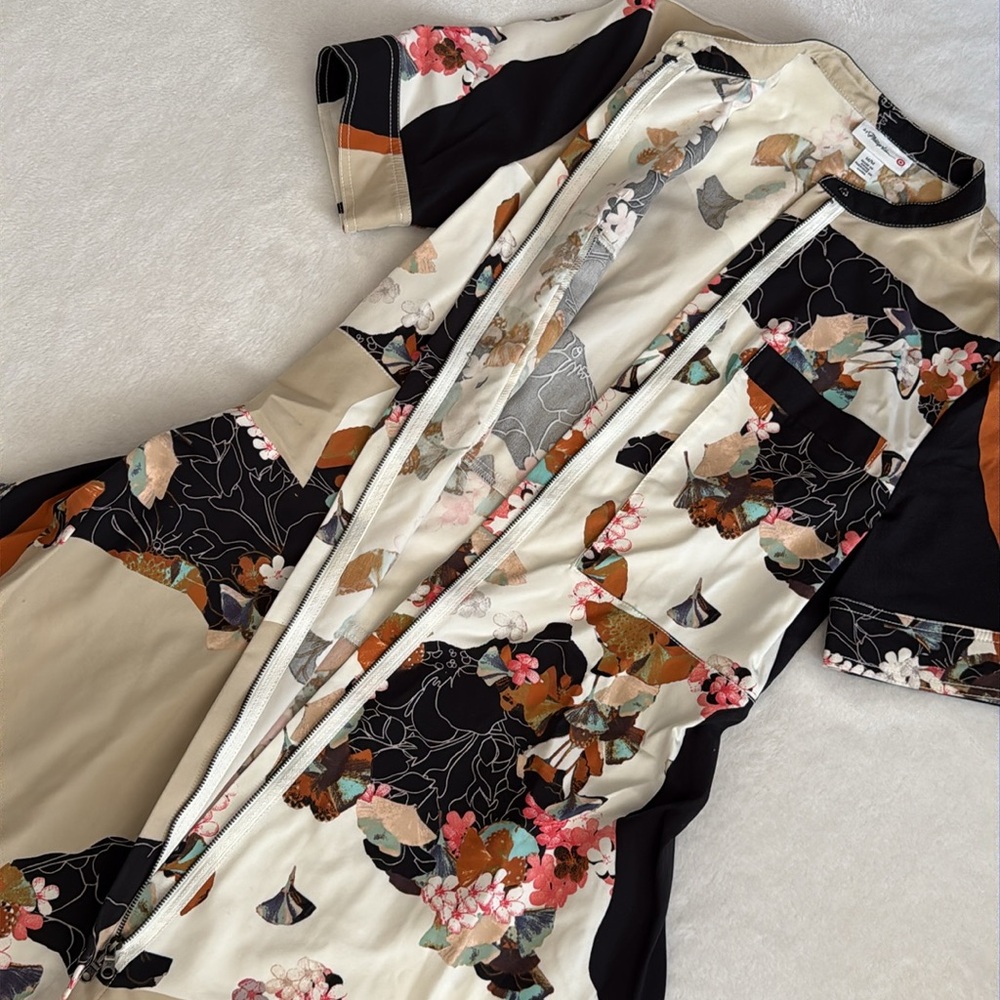 3.1 Phillip Lim x Target | Zip Front Woven Shirt Dress Paper Floral Print (M) - Picture 9 of 16